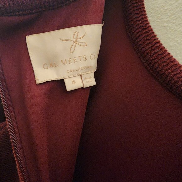 Gal Meets Glam Collection Kristen Burgundy dress - Picture 3 of 6